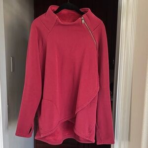 Athleta Women's Pink Asymmetrical Zip sweatshirt
